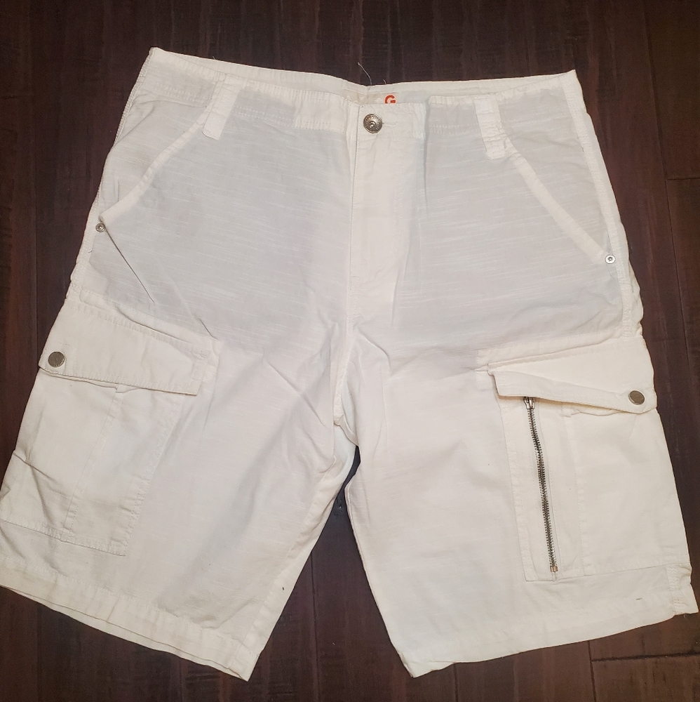 G by Guess White Cargo Shorts sz 36